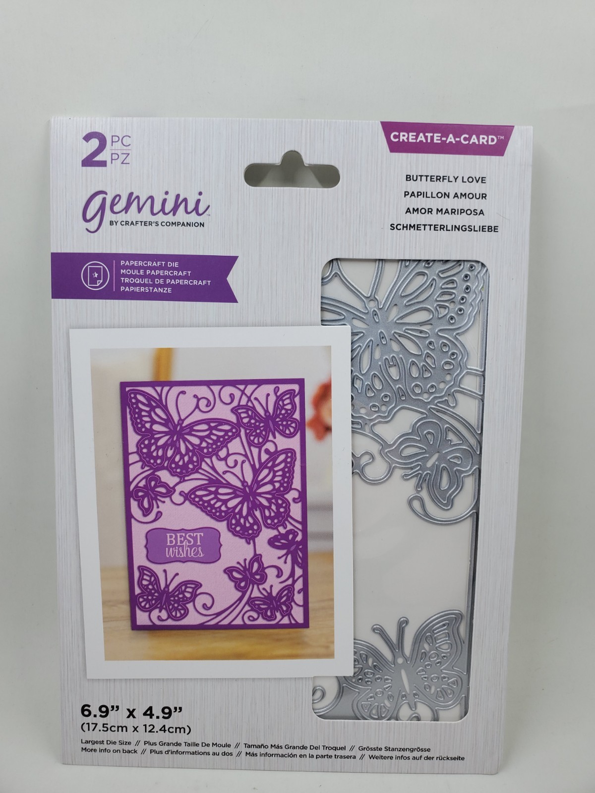 CC3 Crafters Companion Butterfly Love 2 piece Create a Card die NEW
