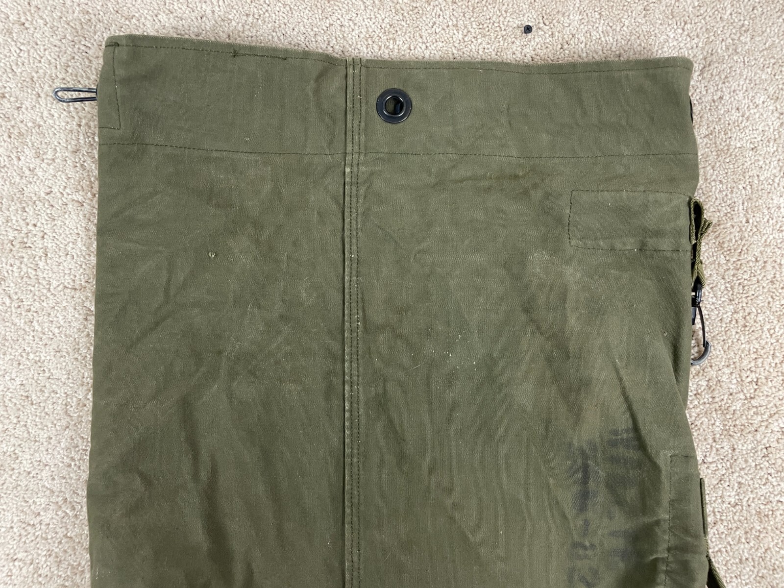 Vintage US Military Army Backpack Duffel Bag Adjustable Strap Pockets Green