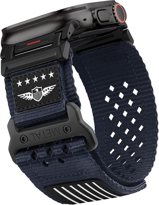 2 Pack Nylon Strap Compatible with Apple Watch Ultra Series 3/2/1 49mm 45mm Men
