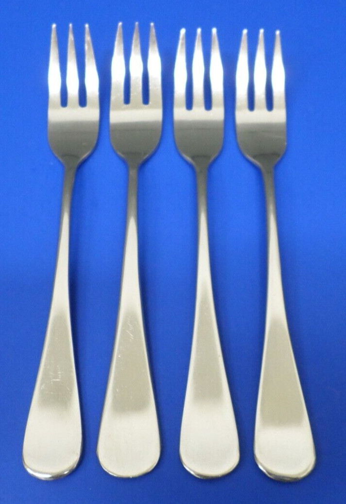 4 - Lunning MOSELLE Plain Satin Nirosta Germany Stainless Flatware SALAD FORKS