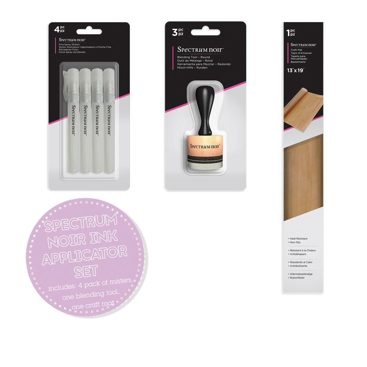 Spectrum Noir Ink Applicator Set Bundle NEW Craft Mat/Mister/BlendingTool 617448