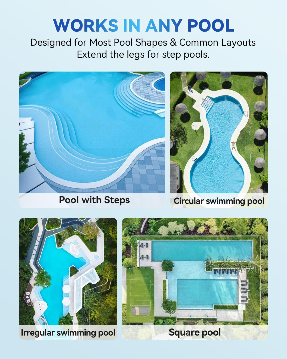 Solar-Powered Automatic Pool Skimmer Robot with APP for Inground Pools