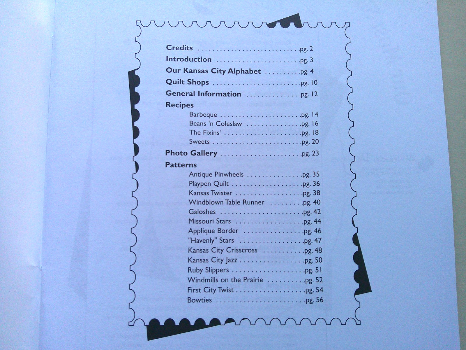 Kansas City Scrapbook quilt runners pattern booklet
