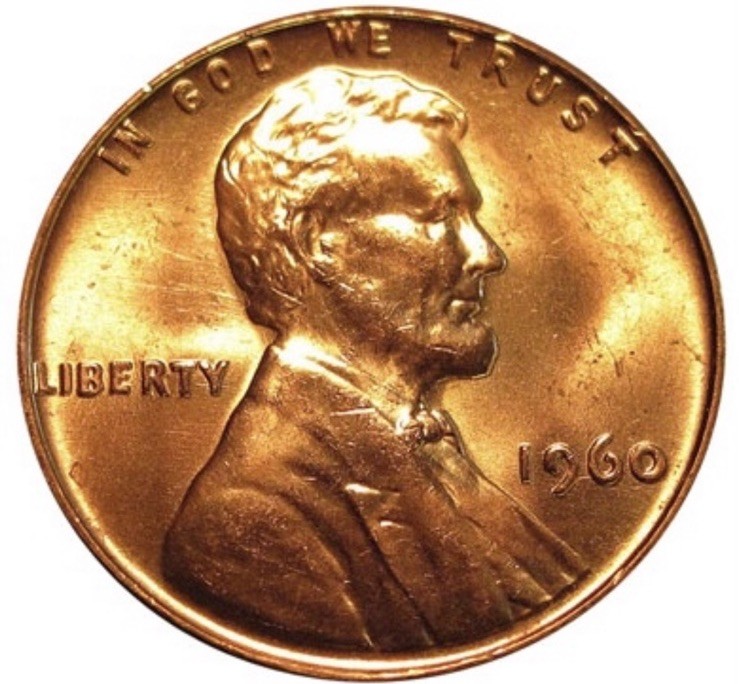 1960 Small Date - Lincoln Memorial Cent - BU Red Slight Color Differ (One Coin)