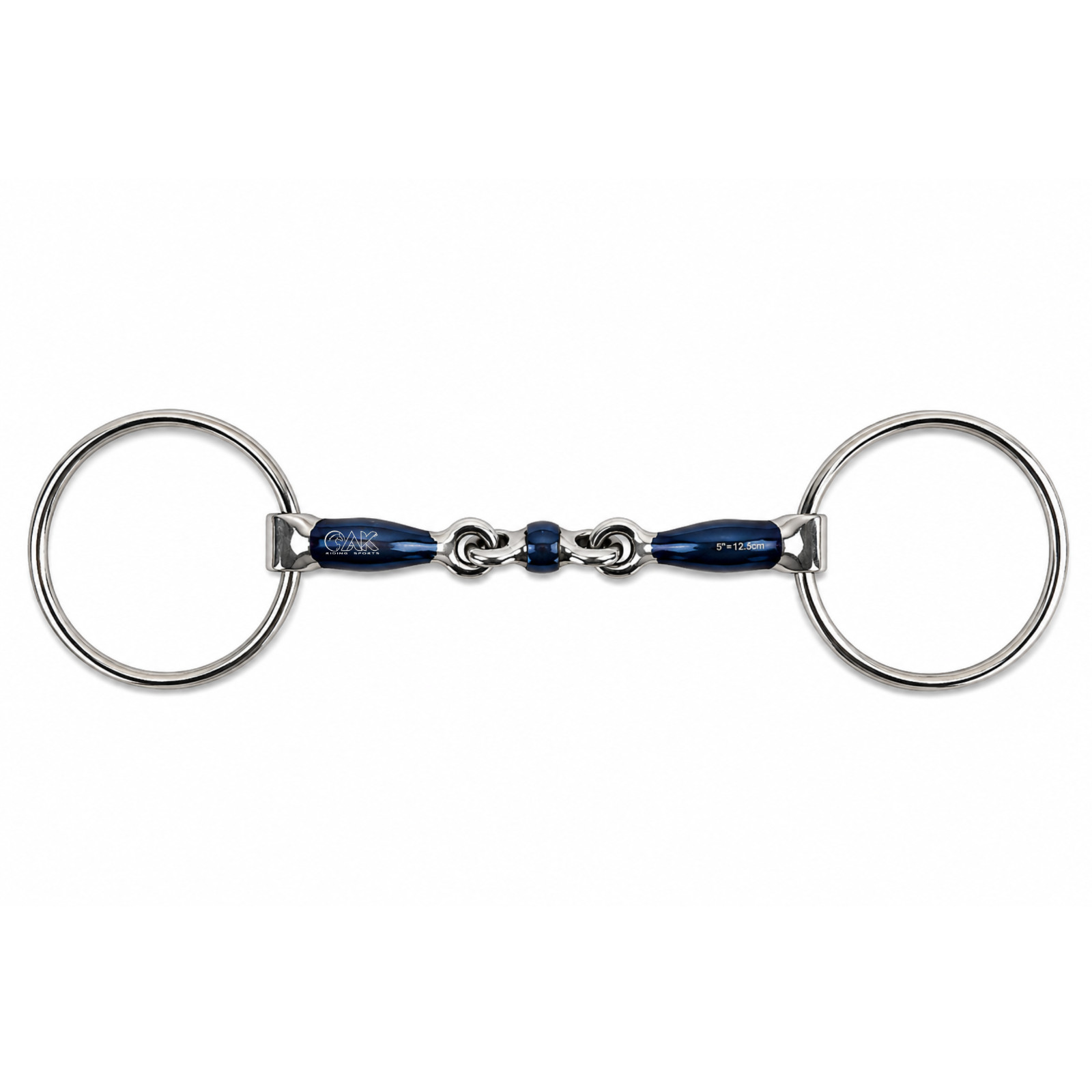 AK Loose Ring Double Jointed Lozenge Horse Bit Curved Mouthpiece Stainless Steel