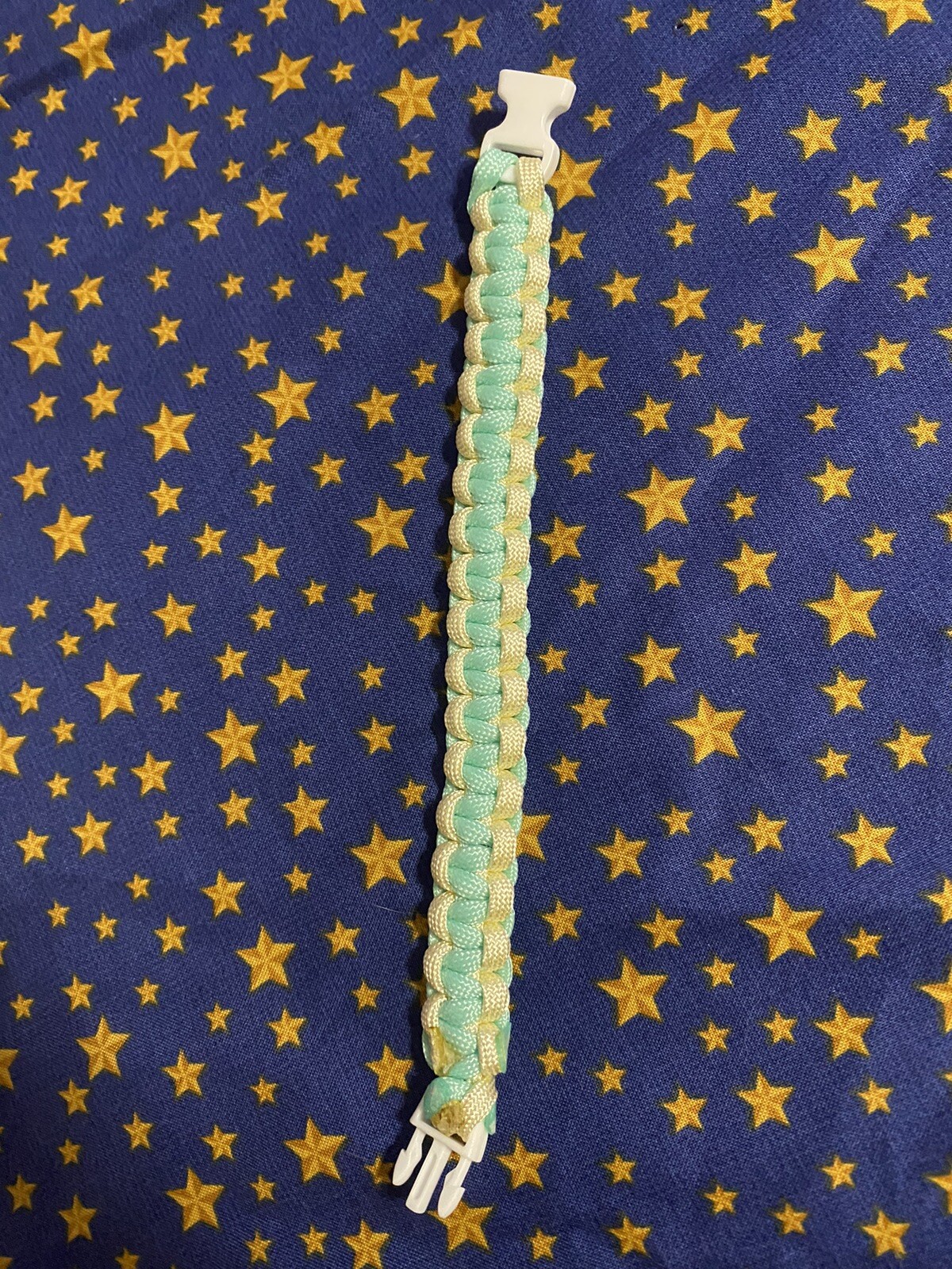 Light Blue and Tan Paracord Bracelet - Handmade