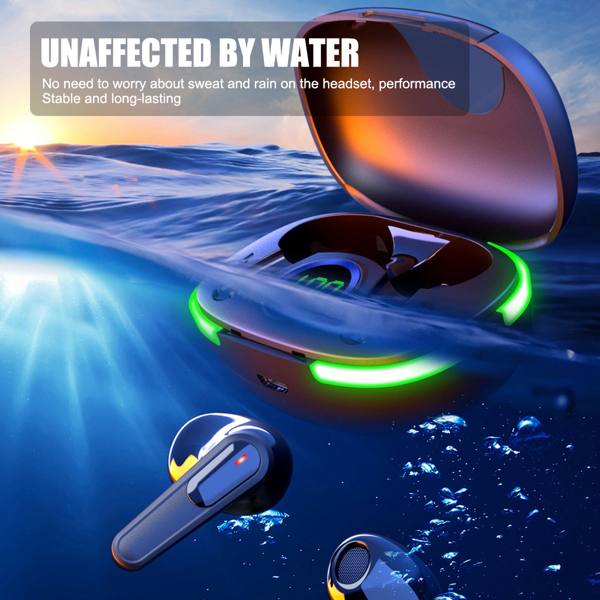 TWS Bluetooth 5.3 Earbuds Headset Wireless Noise Cancelling with Charging Case _