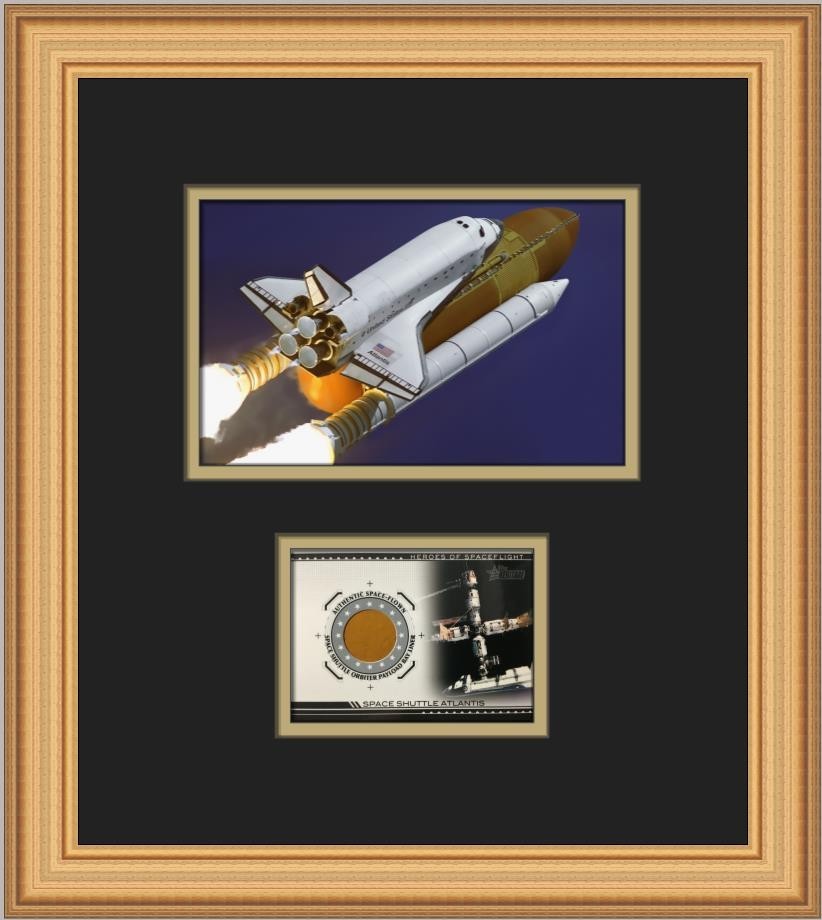 Topps 2009 Space Shuttle Atlantis Gold Payload Liner Custom Framed Display