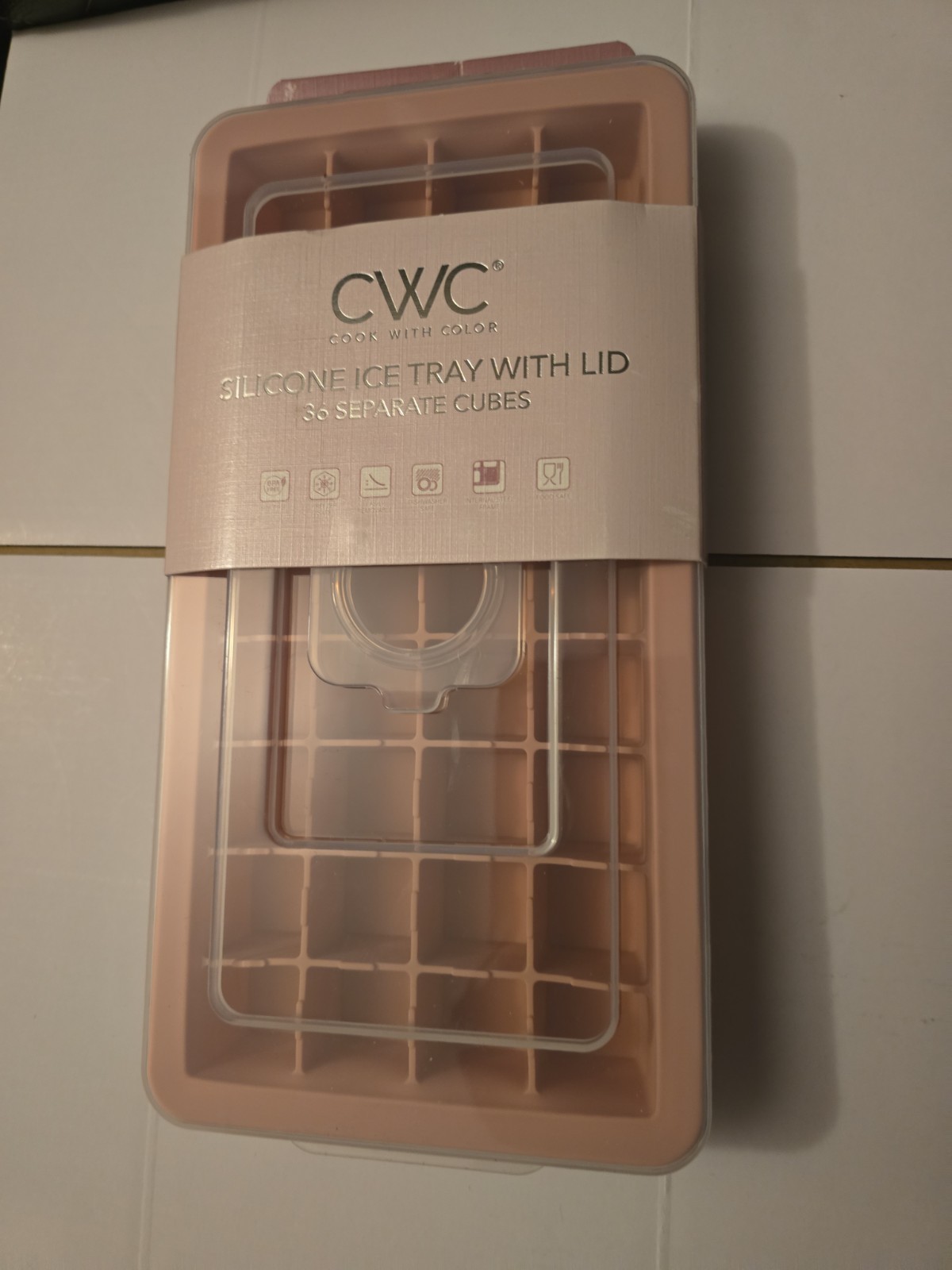 CWC Cook With Color Silicone Ice Tray With Lid 36 Separate Cubes