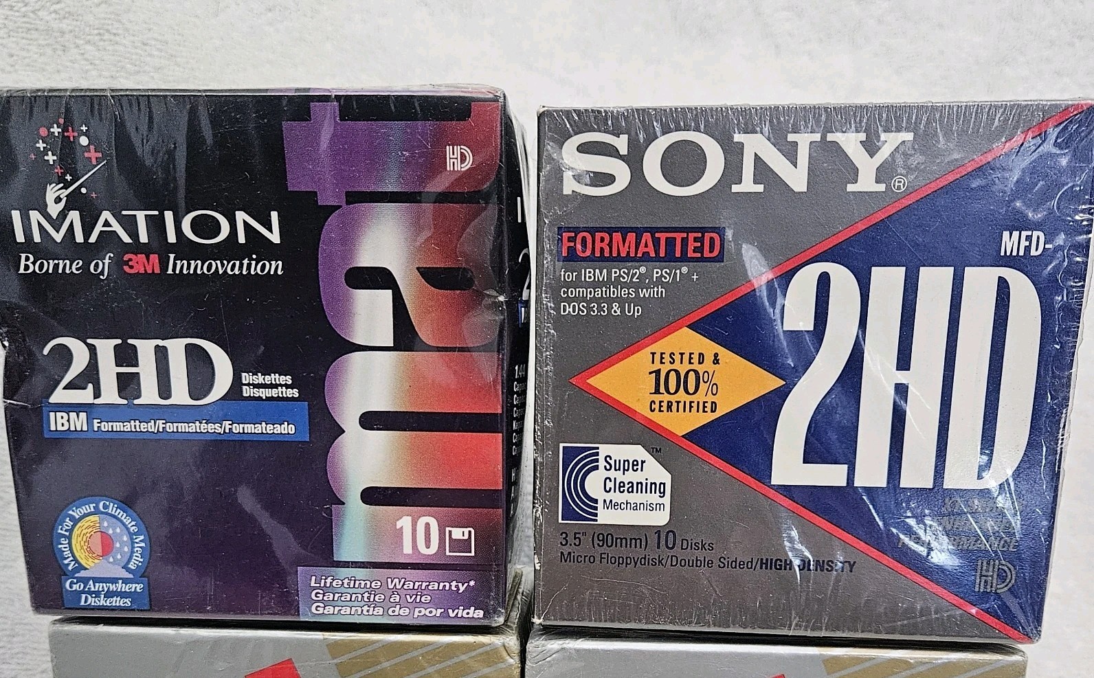 Sony Imation 3.5" High Density IBM 2HD PS/1/2 Formatted SEALED 10 Pack Diskettte