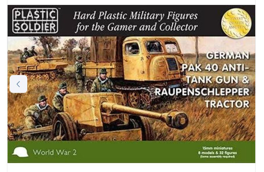 WW2G15004 15MM PAK 40 ANTI-TANK GUN & RAUPENSCHLER  Plastic Soldier 1/100 NEW