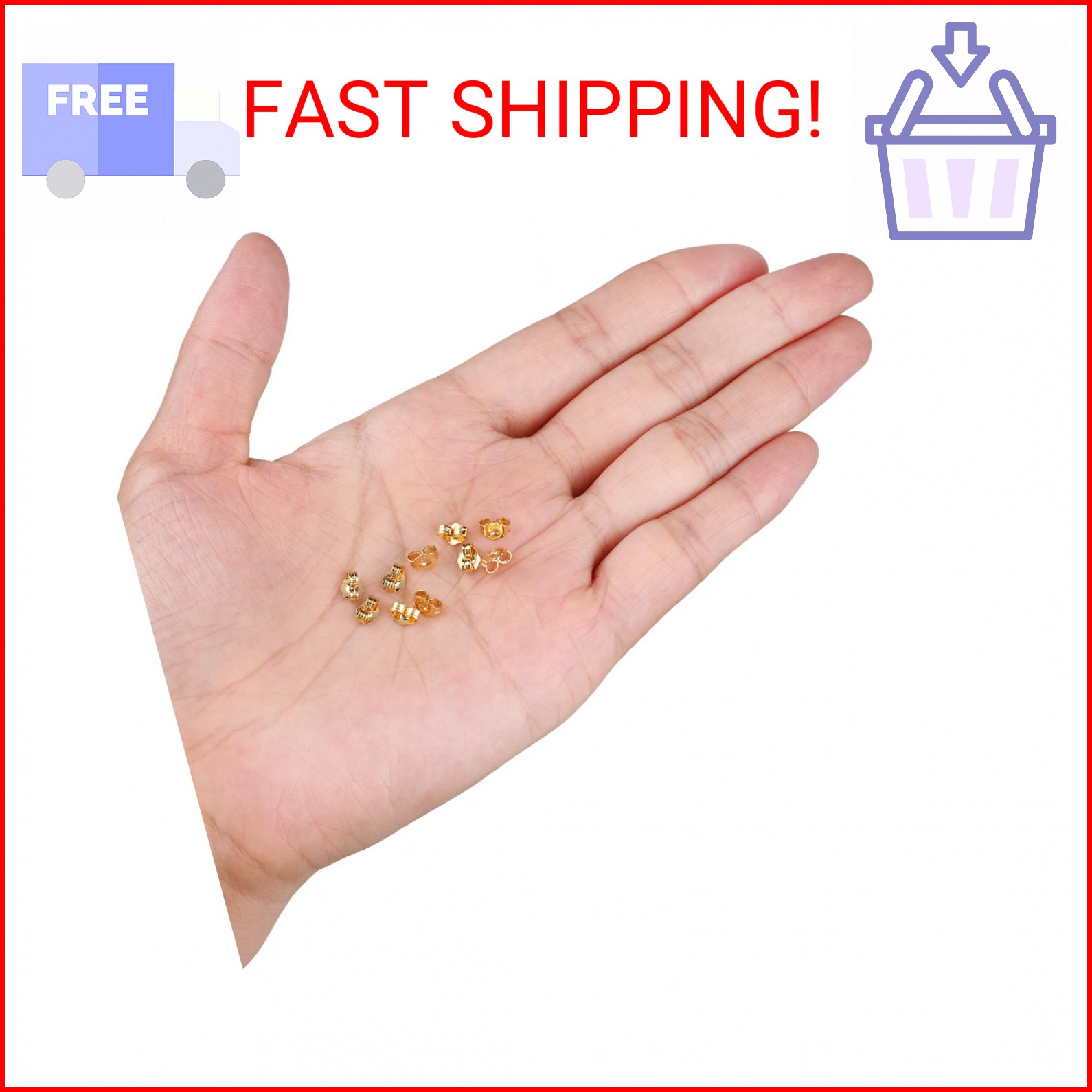 14K Gold Earring Backs Replacements - Hypoallergenic Earring Backs for Studs, Se