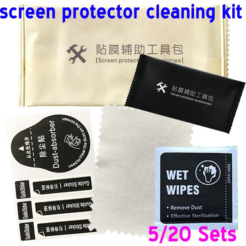 Wet Dry Wipes Cloths Tempered Glass Watch Phones Tablet Dust Cleaners Tools Pack