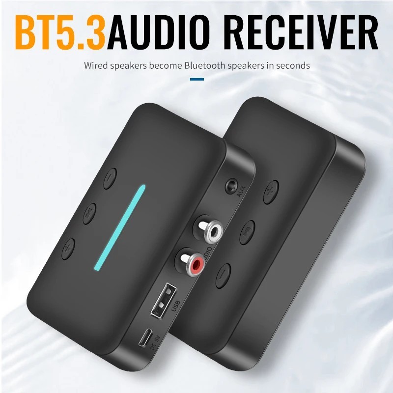 Bluetooth 5.3 Audio Receiver 3.5mm AUX RCA Adapter USB