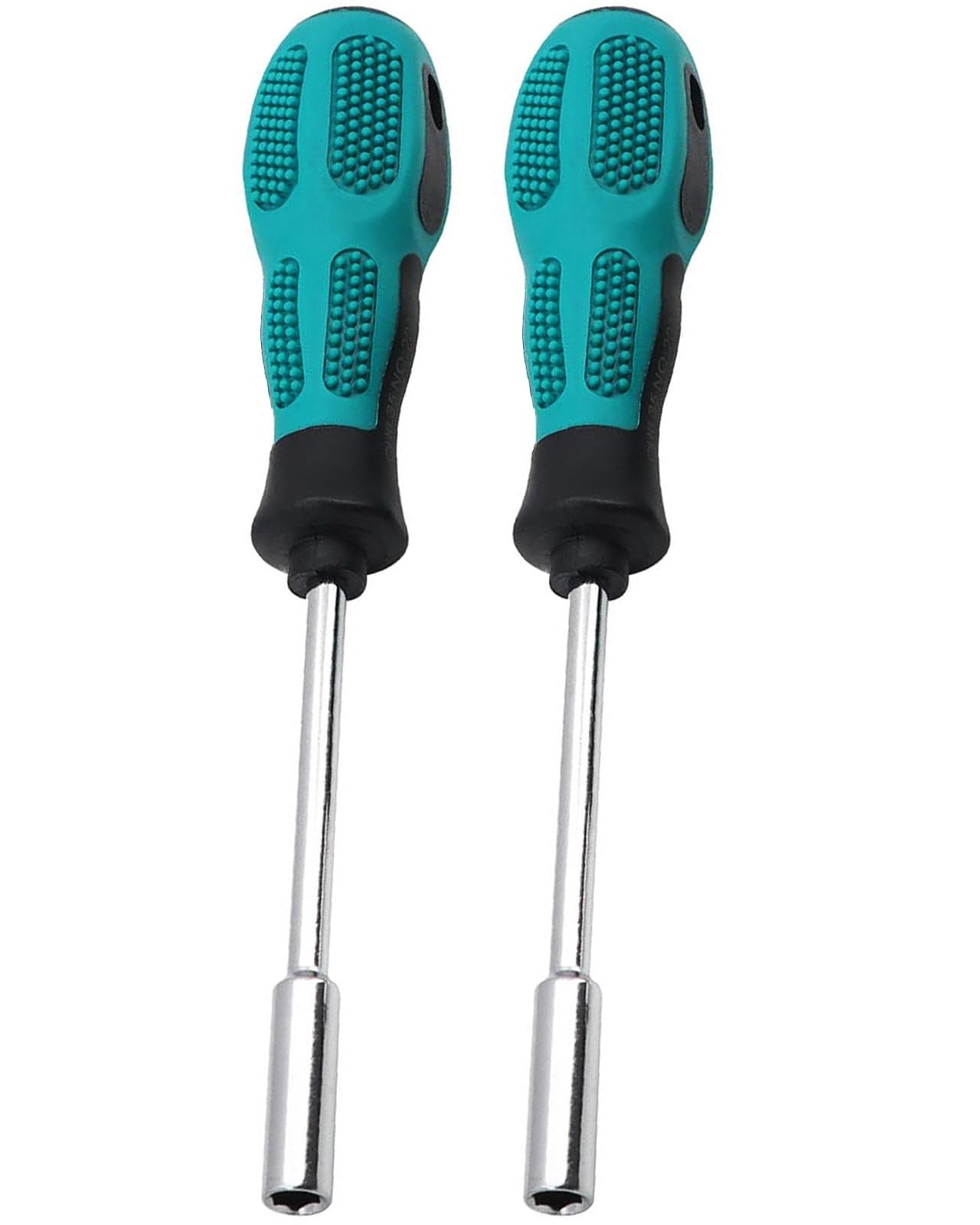 2-Pack 1/4" Magnetic Bit Driver Handle, 190mm Hex Extension, Non-Slip Grip