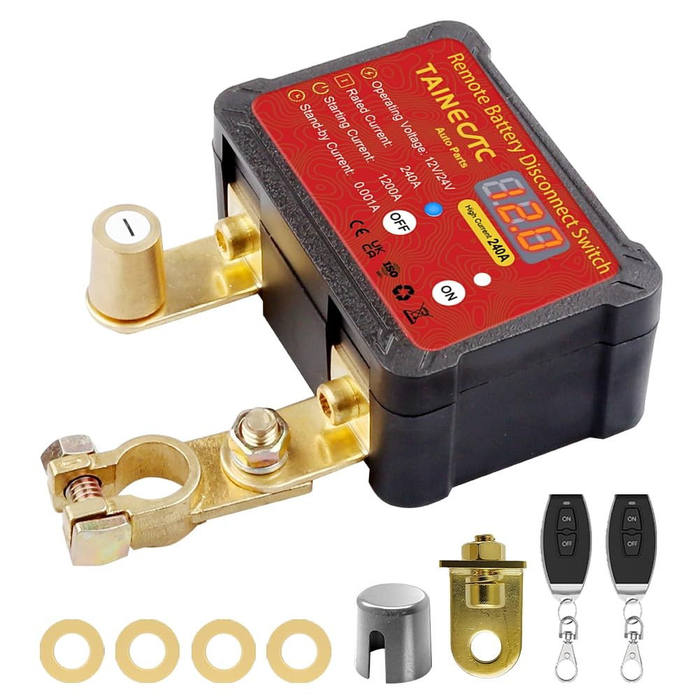 Remote Battery Disconnect Switch 12V 240A with Led Voltage Display, Ultra-Low St