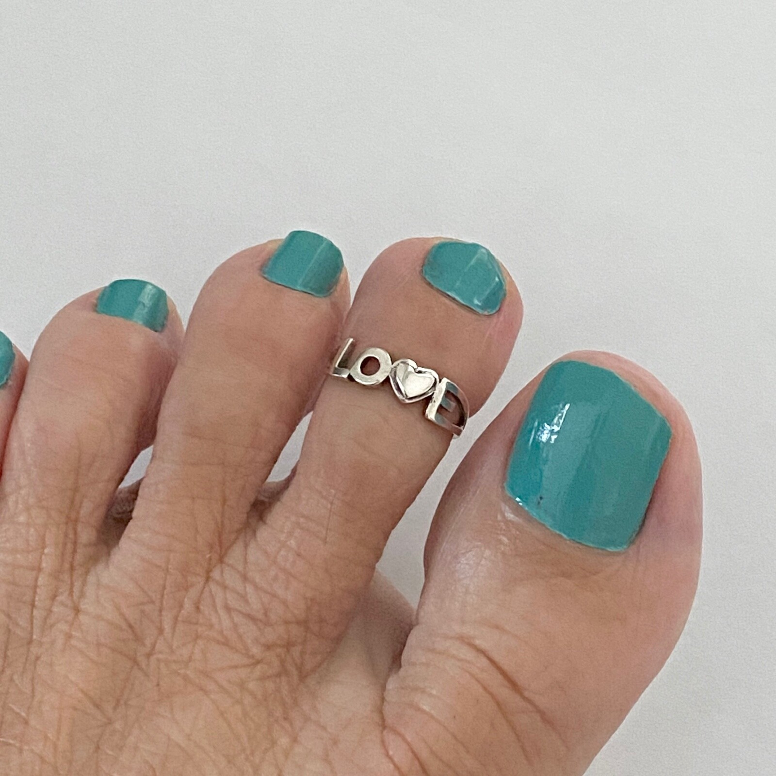 Sterling Silver Love Toe Ring, Silver Rings, Dainty Ring, Heart Ring