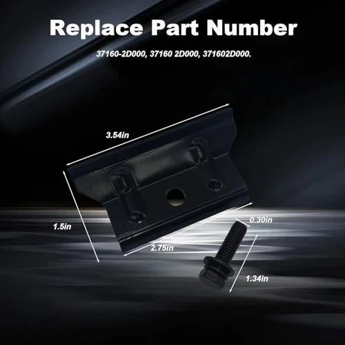 Car Battery Hold Down Bracket, Metal, Floor Mount, Black, Compatible with Kia