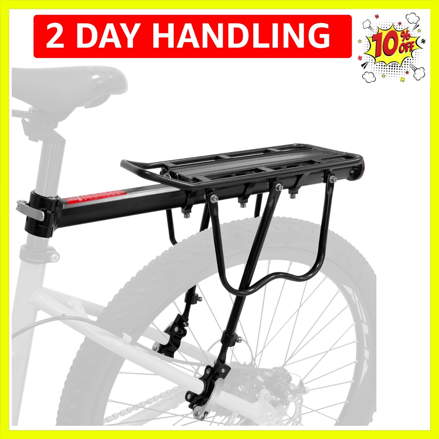 Rear Bike Bicycle Cargo Rack, Aluminum Alloy Rear Bike Pannier Rack for Back ...