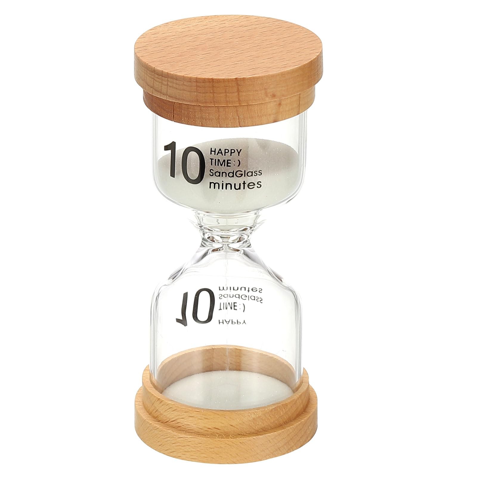 PATIKIL 10 Minute Sand Timer, Wooden Watch High 10 Minute, White