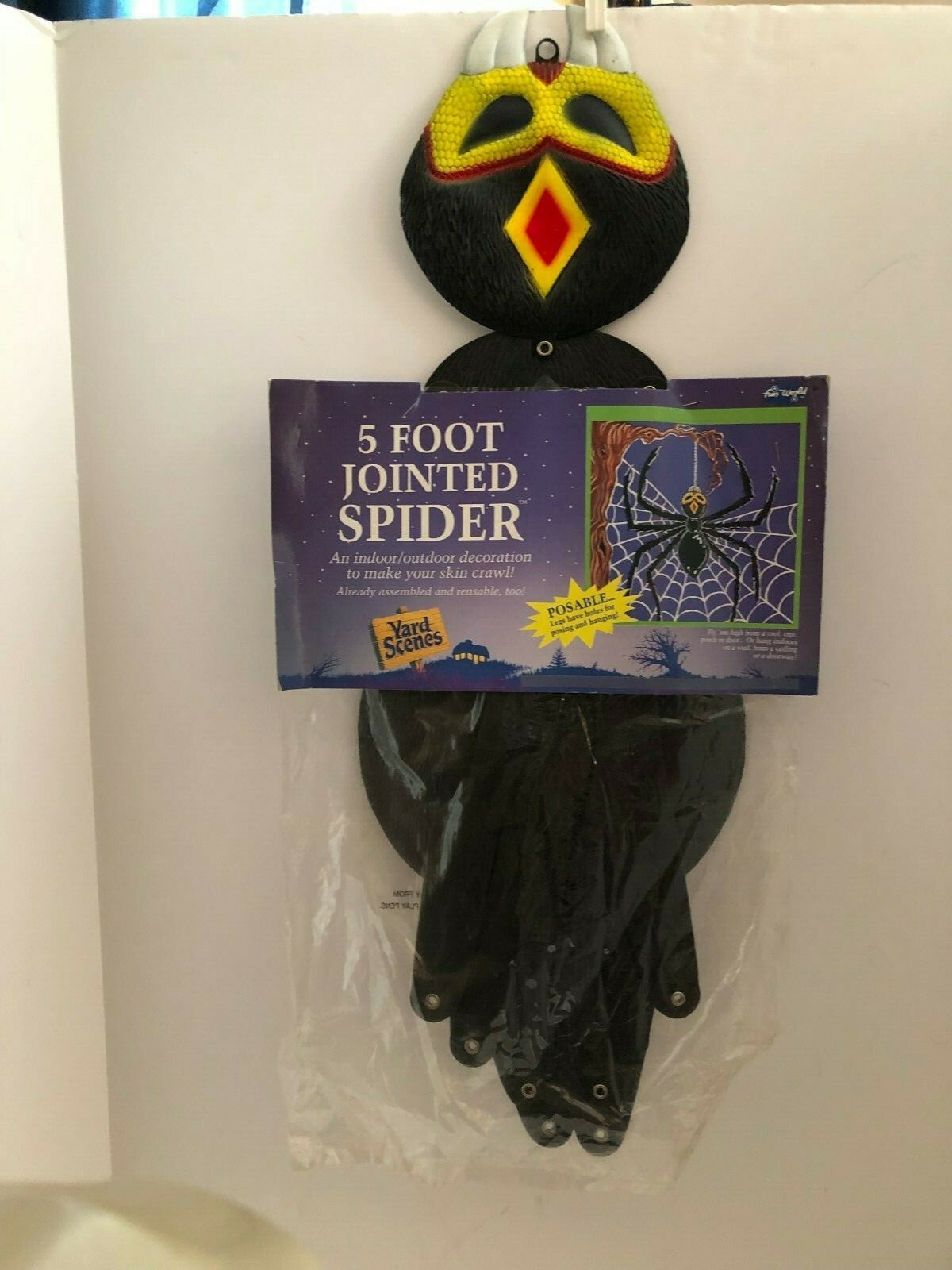 Rare VTG FUN WORLD  HALLOWEEN 5 Foot Jointed Spider Indoor/Outdoor