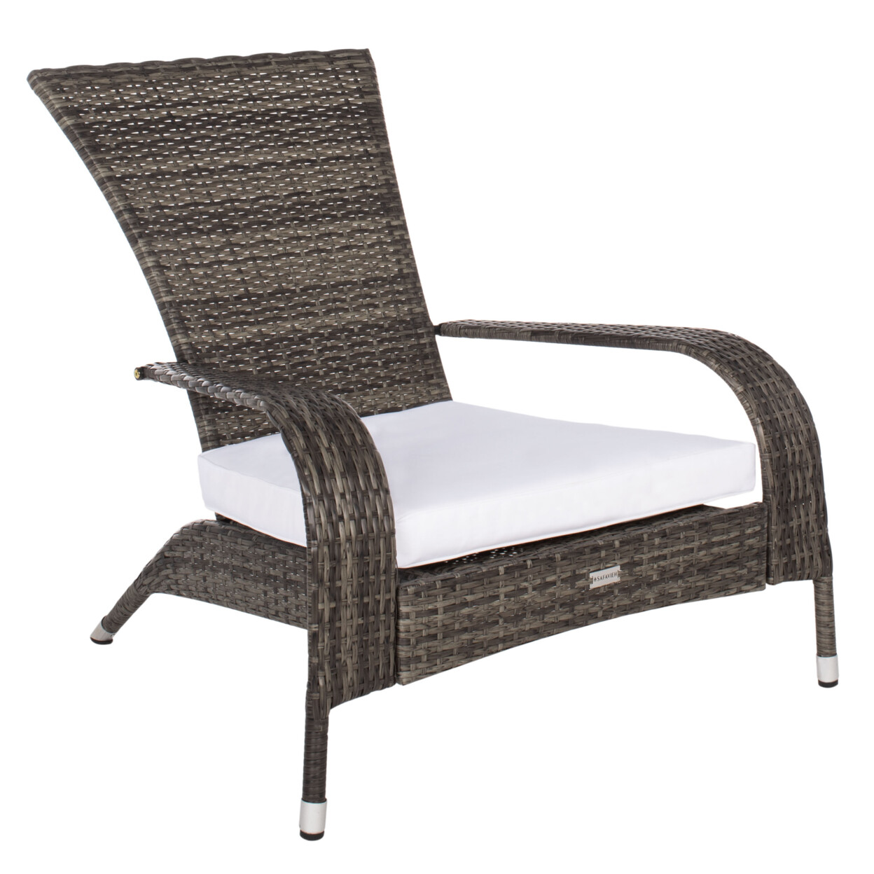SAFAVIEH Outdoor Collection Edna 3-Piece Lounge Set | Grey Brown/White Cushion |
