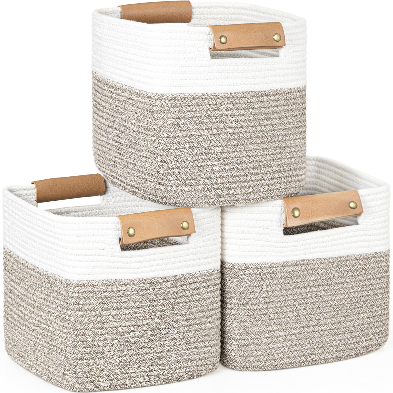 11 Inch Storage Baskets Woven Baskets For Organizing 3 Pack Storage Cubes Storag