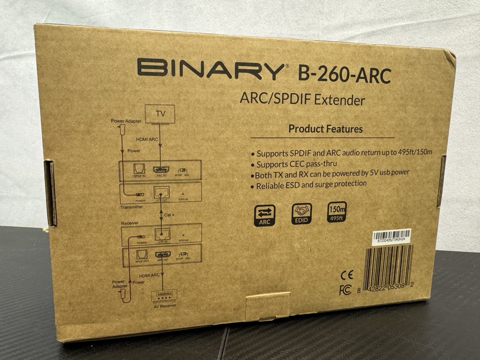 Binary B-260-ARC Audio Return Extender for HDMI ARC and S/PDIF Brand New