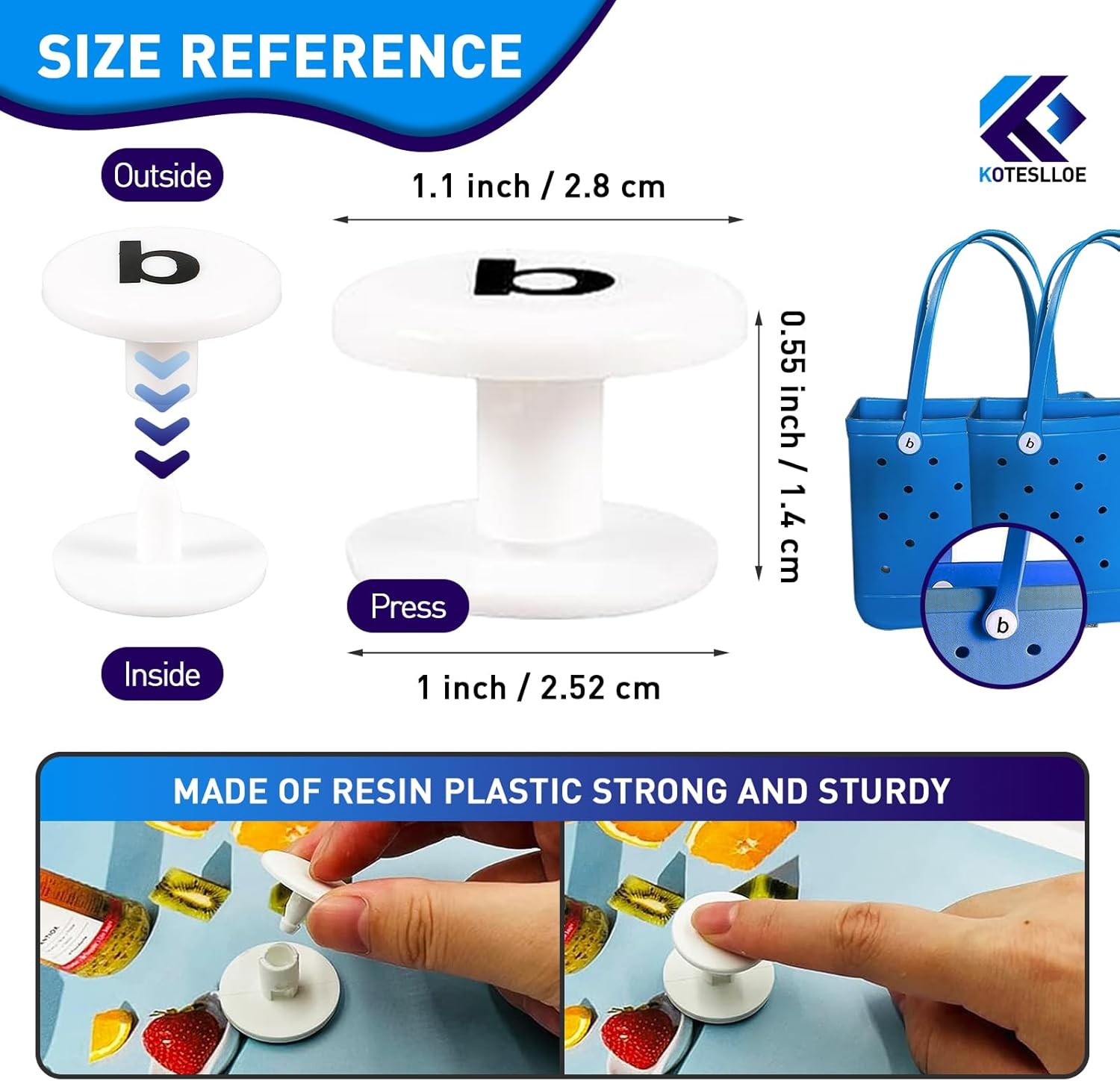 8 Pcs New Replacement Buttons Compatible with Bogg Bag - Fix Your Bag Easily