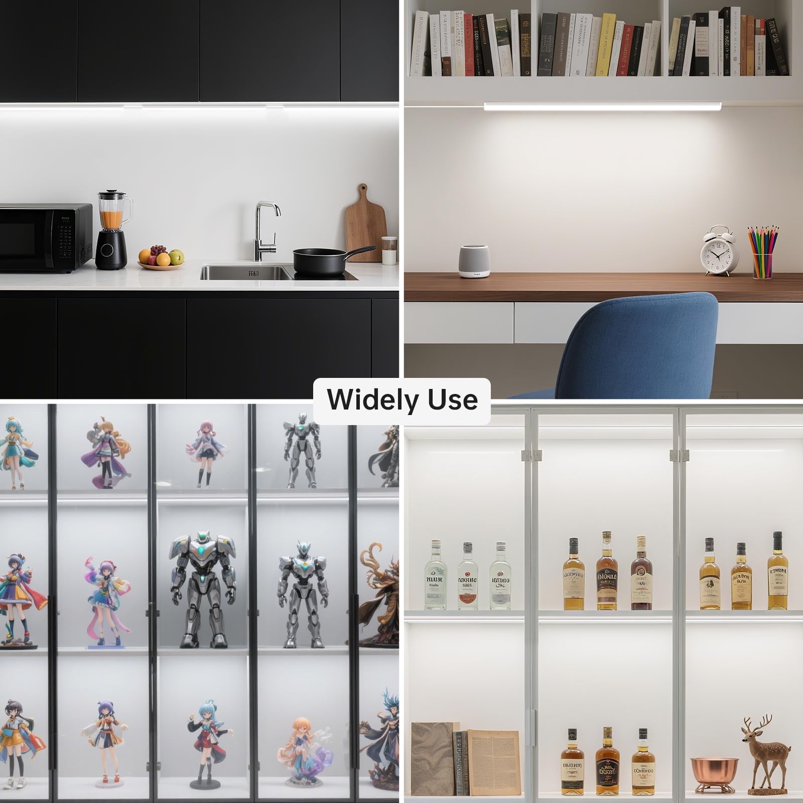 6 PCS 12 Inch Under Cabinet Lighting,Parallel Connection Dimmable Light Bar,C...