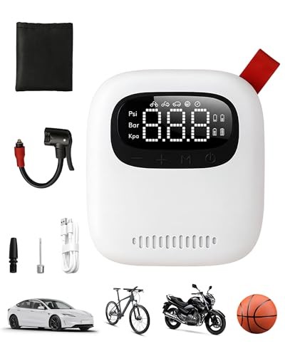 Mini Air Pump, 150 PSI Portable Tire Inflator with Digital Pressure 4500mAh