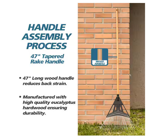 47 In. Tapered Rake Handle with 0.91 In. Diameter