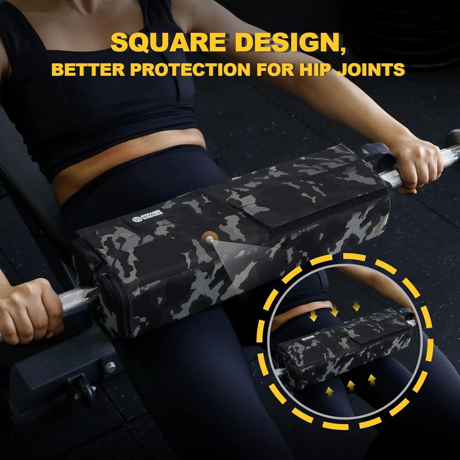 Square Hip Thrust Pad Barbell Squat Protective Green Camo