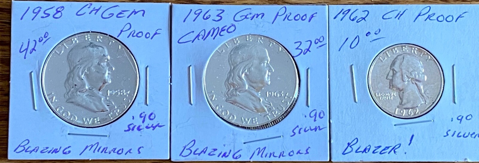 3 Silver Proof Coins