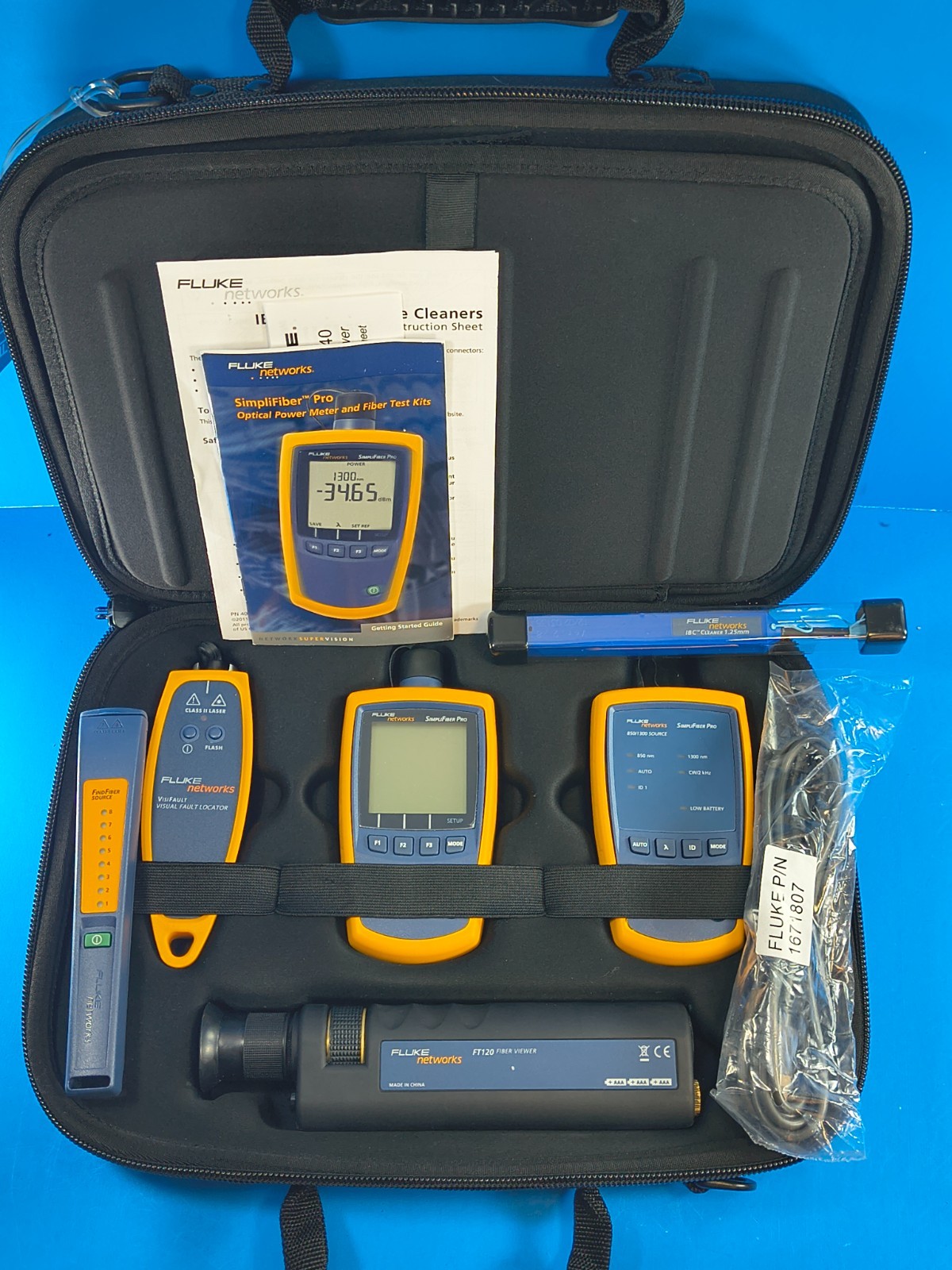Fluke Networks FTK1300 Simplifiber Pro Fiber Optic Optical Test Kit