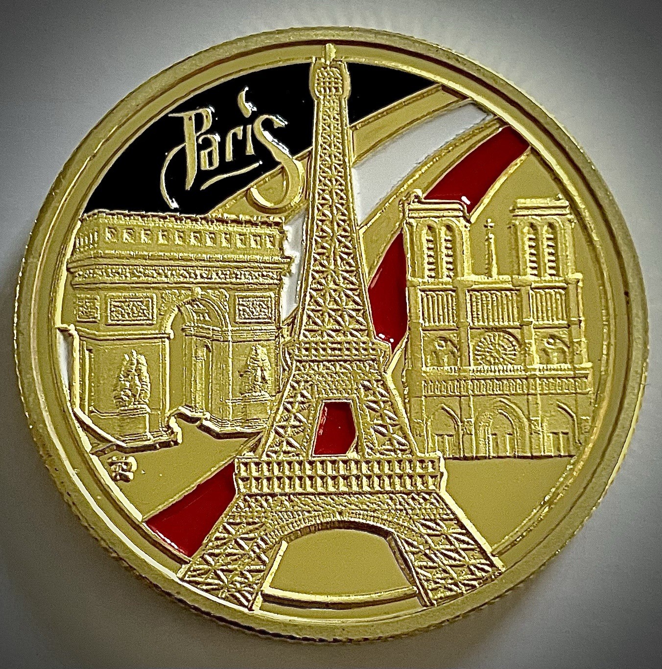 Paris France Challenge Coin-Gold Colored-Smaller 1.27”-New