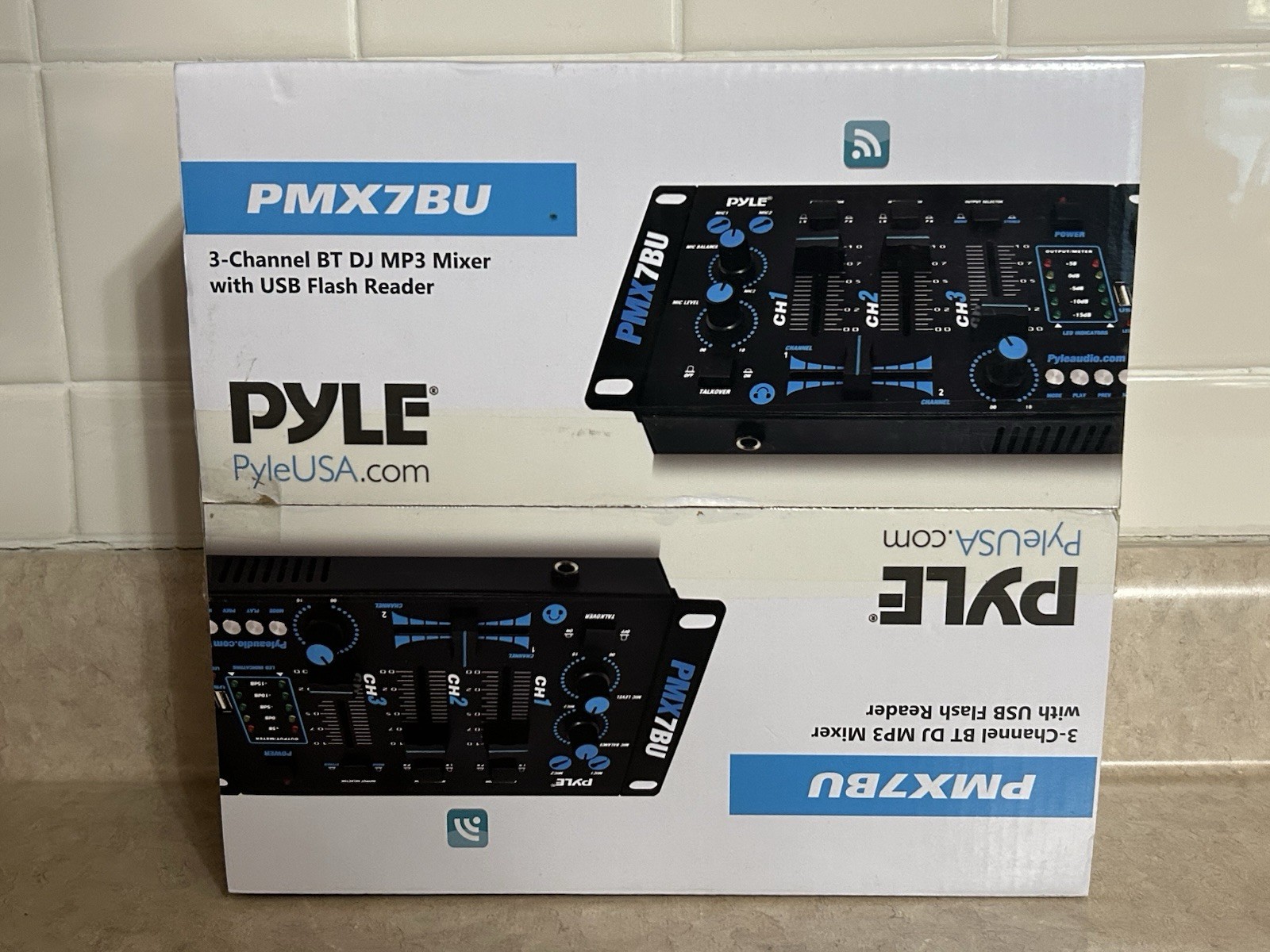 Pyle PMX7BU.5 3 Channel Bluetooth DJ Sound Board Mixer System
