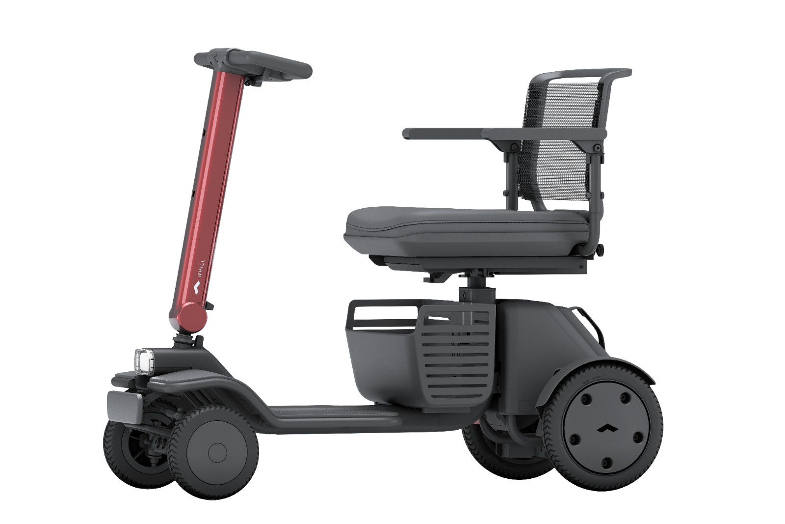 WHILL Model R 4-Wheel Folding Lightweight Travel Mobility Scooter w/front basket