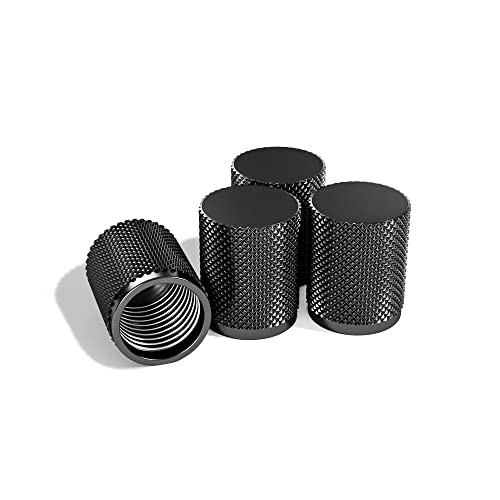 Tire Air Valve Caps – Precision CNC Machined Stainless Steel, Extended Black