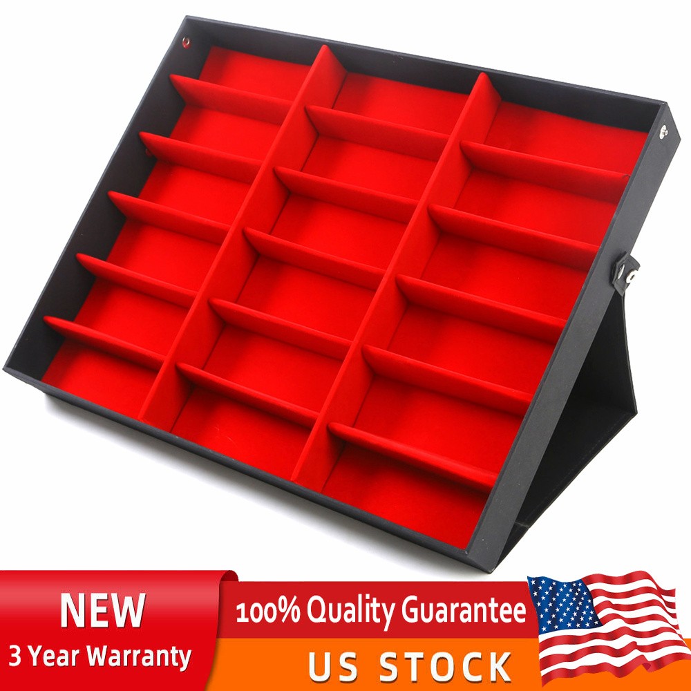 18 Slot Sunglasses Glasses Eyeglass Organizer Eyewear Display Case Storage Box
