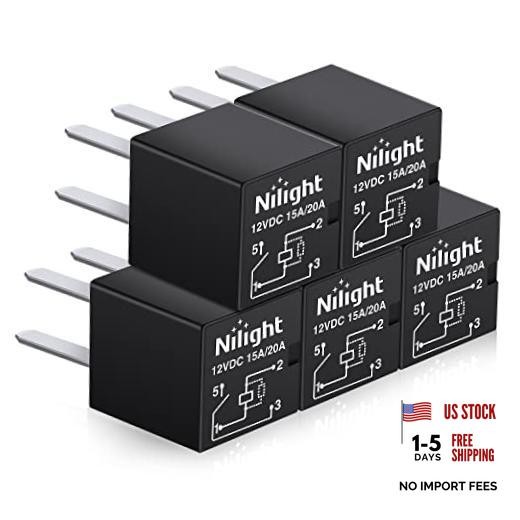 5PCS Automotive General Purpose Relay 4Pin SPNO 20A Micro Cooling 4Pin Relay