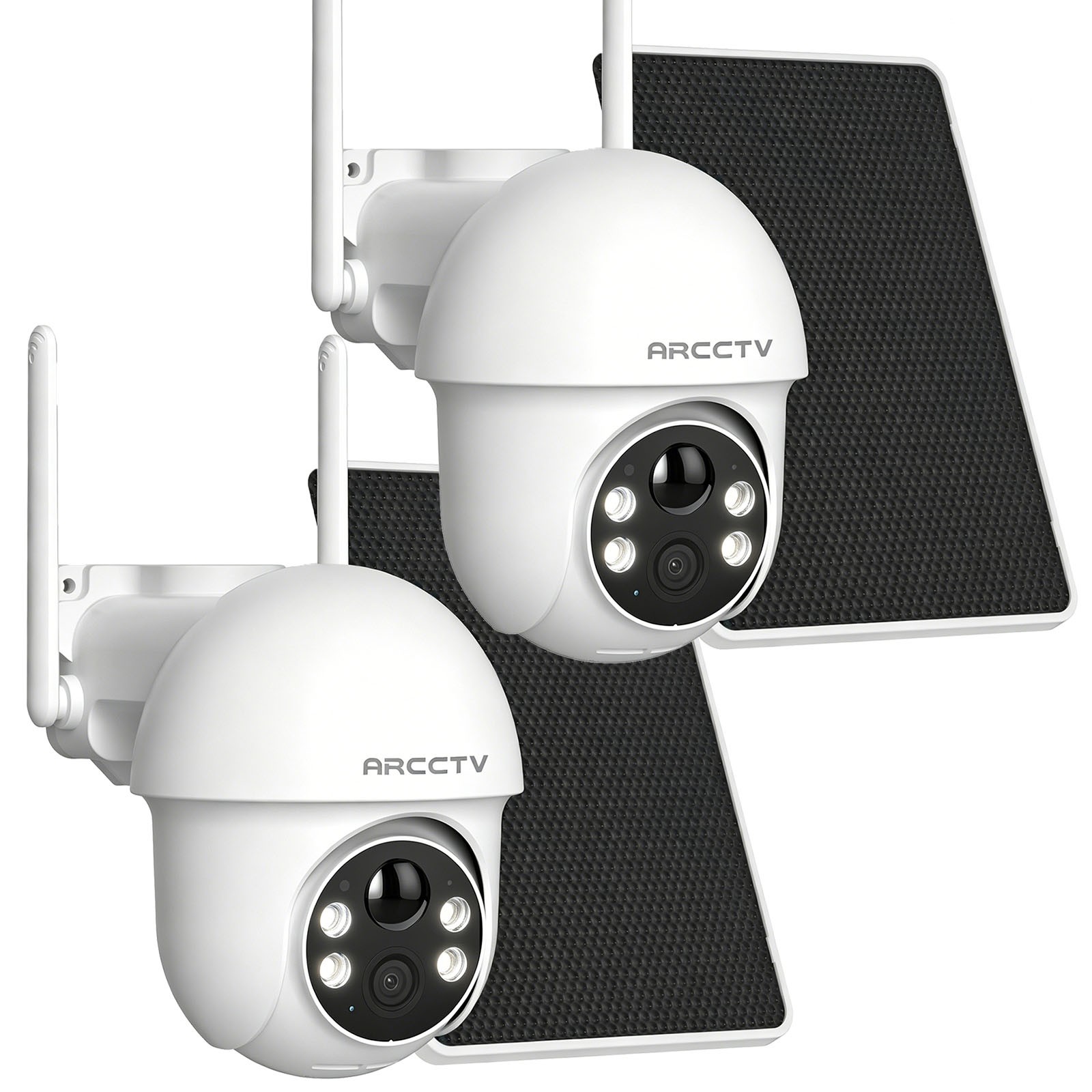 Solar Battery Powered Security Camera WiFi6 Wireless Sys PTZ 3MP Outdoor 2PACK