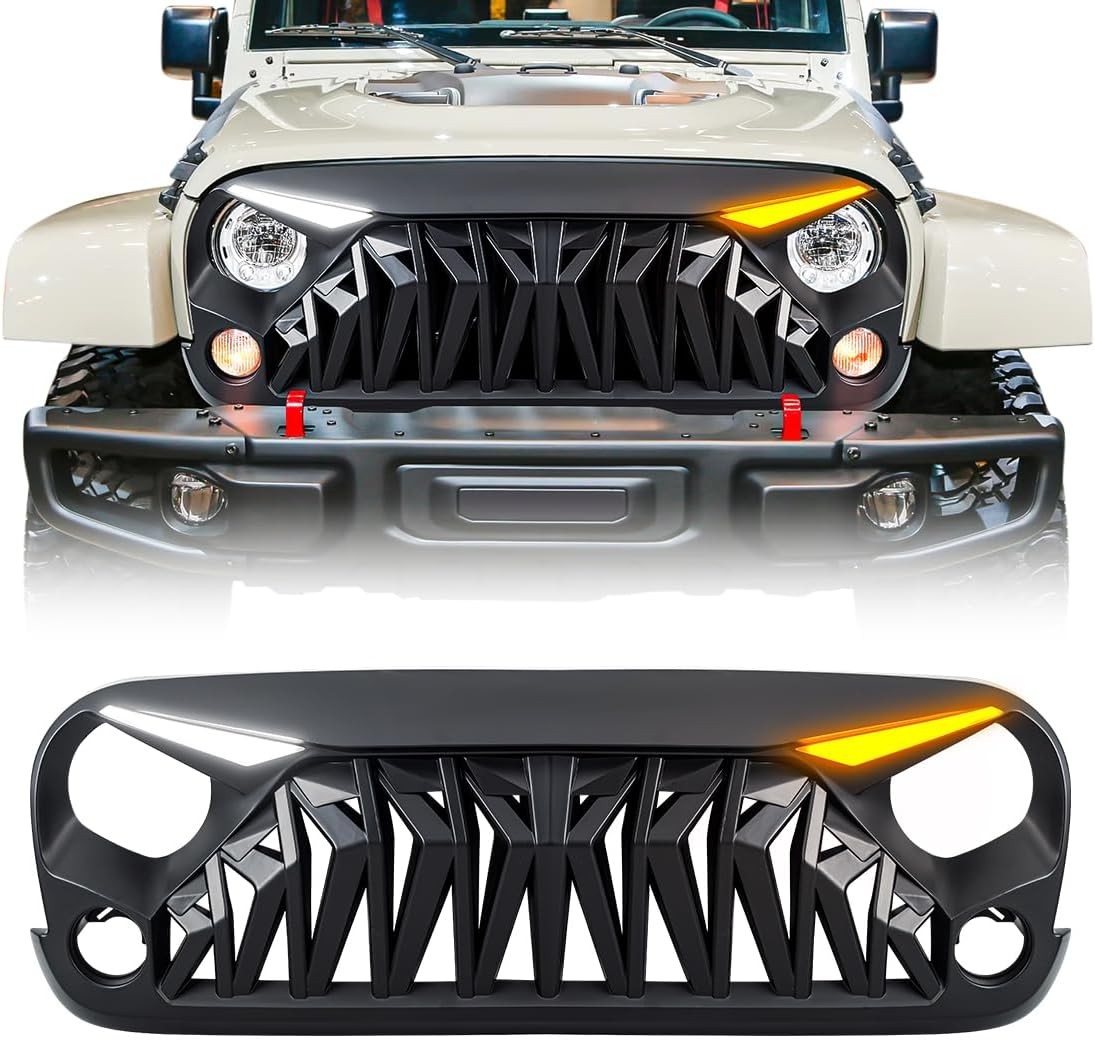 Matte Black Shark Grille for Jeep Wrangler JK 2007