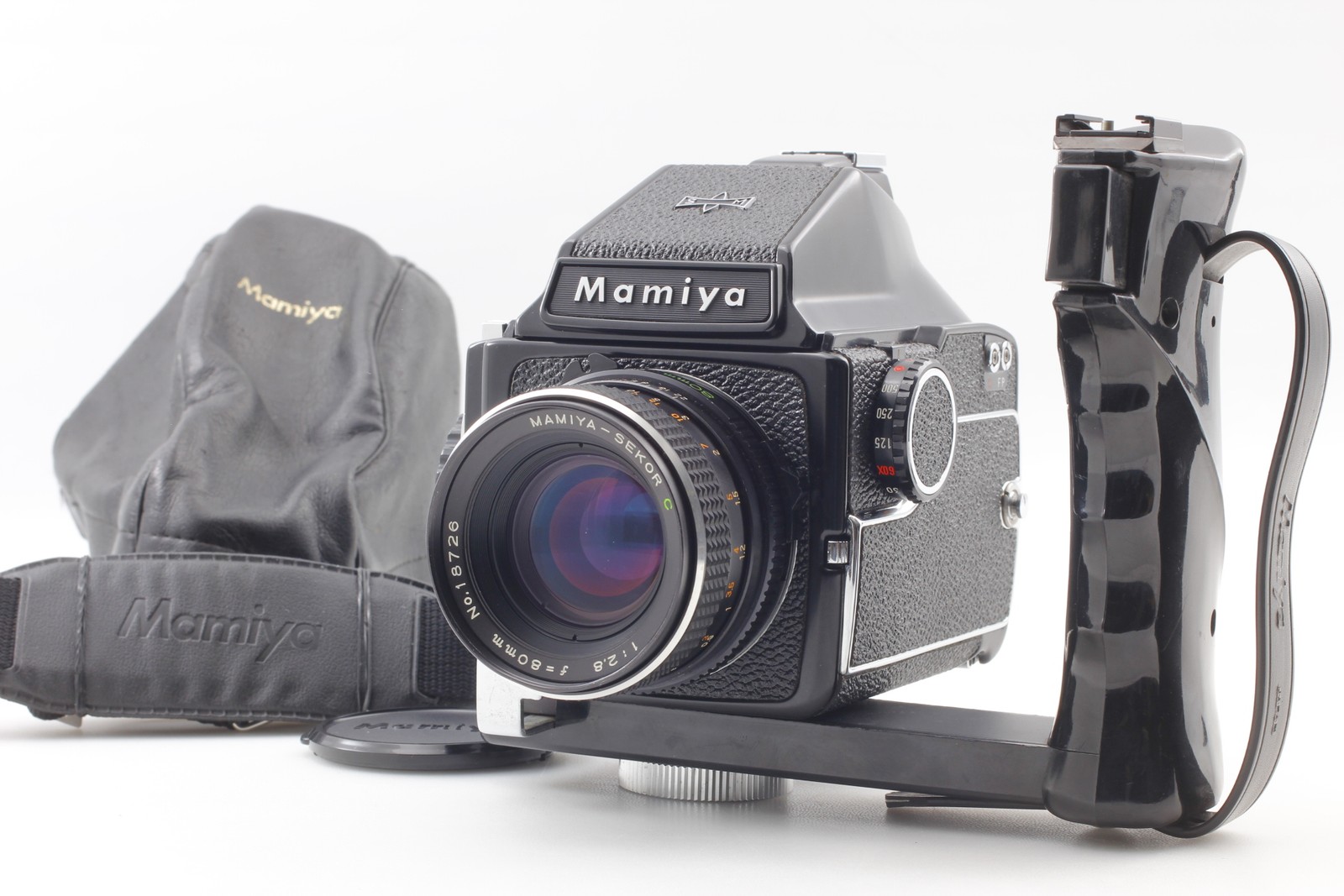 [N MINT w/CASE] Mamiya M645 Prism Finder Sekor C 80mm f/2.8 Lens Grip From JAPAN