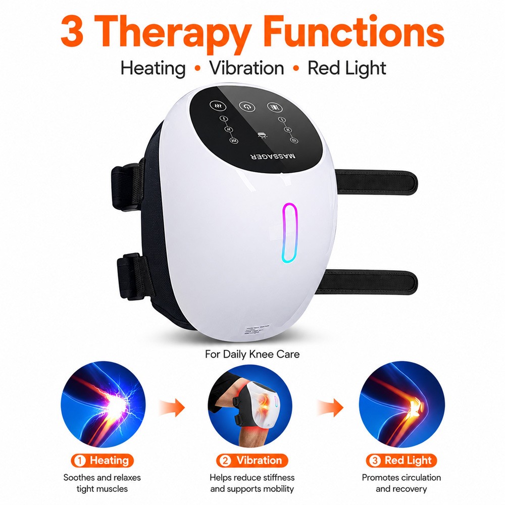 Knee Heating Massager with Vibration Red Light Therapy for Arthritis Pain Relief