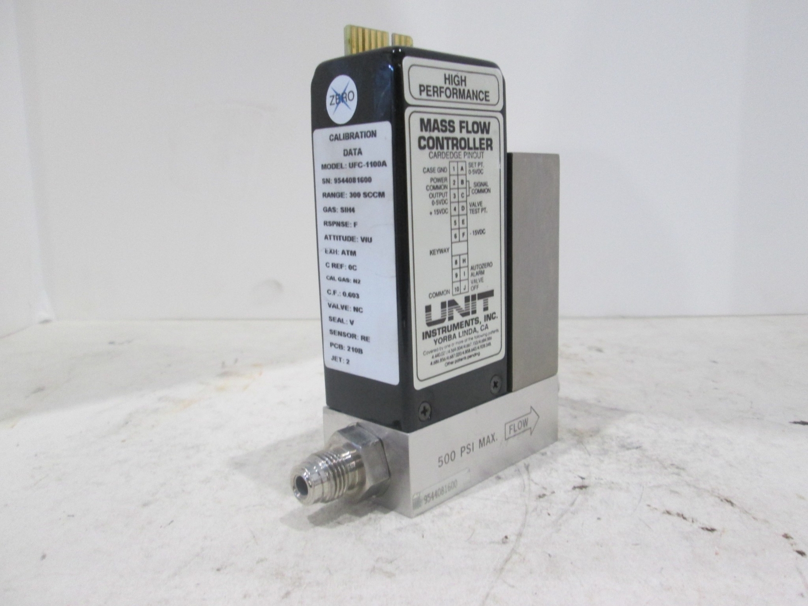 Unit, UFC-1100A, Range 300 SCCM, Gas SiH4, Used