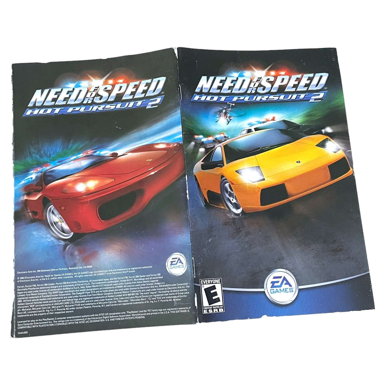 Need for Speed Hot Pursuit 2 PS2 Instruction Booklet Manual 2002