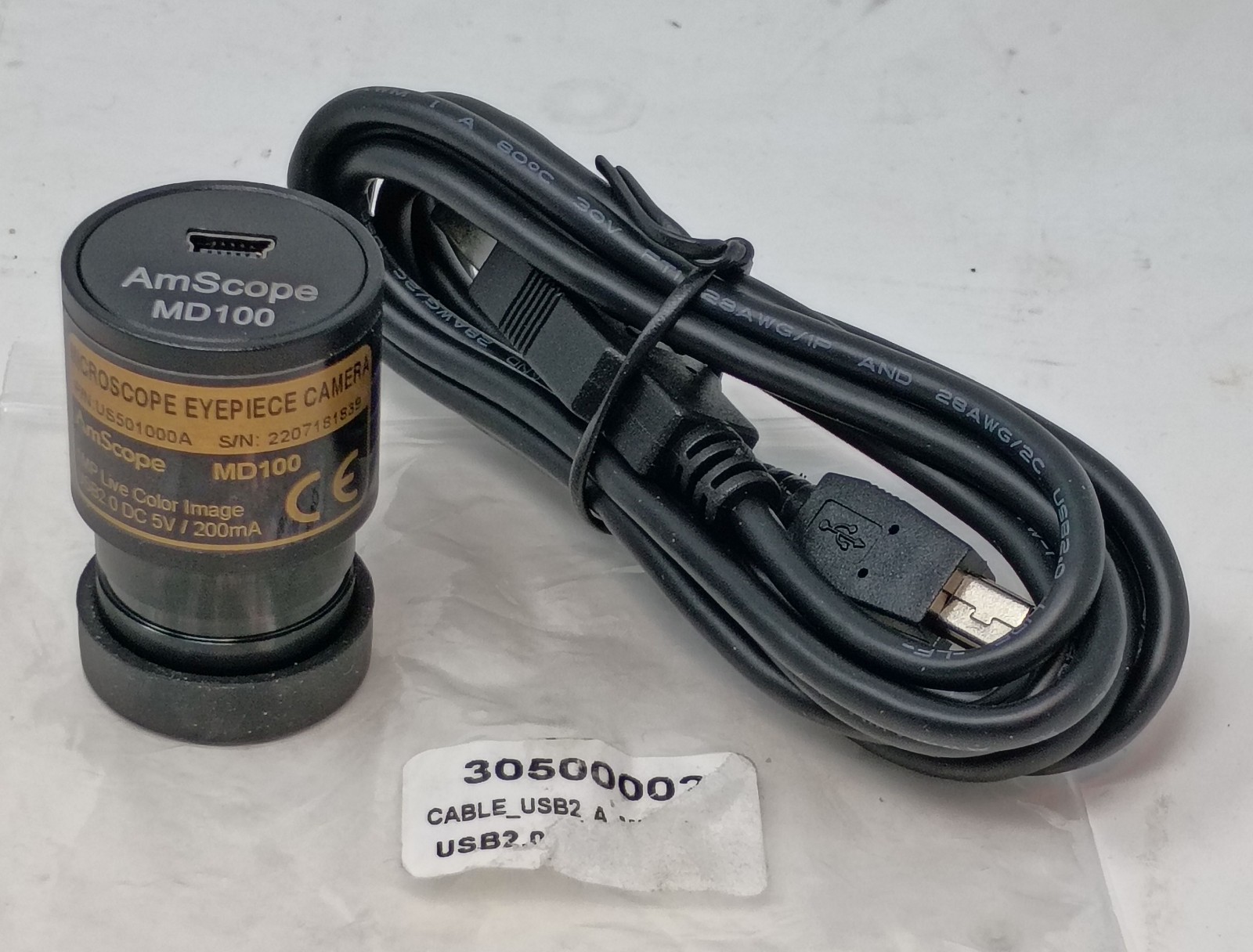 Microscope Eyepiece Camera AmScope MD100 1MP Live Color Image w/ USB Cable NEW