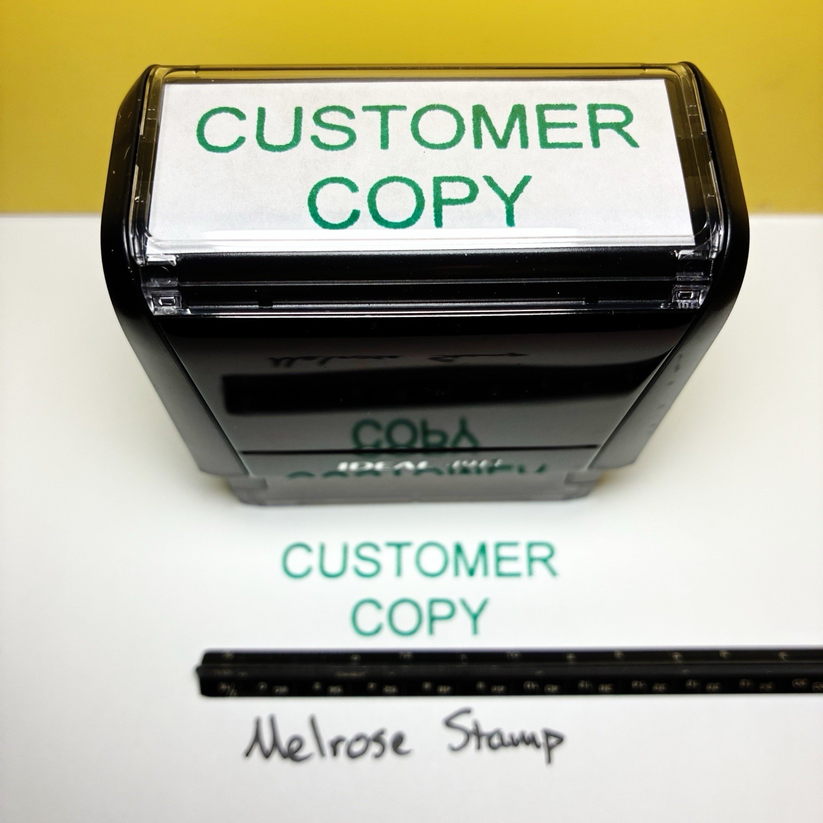 Customer Copy Rubber Stamp Green Ink Self Inking Ideal 4913