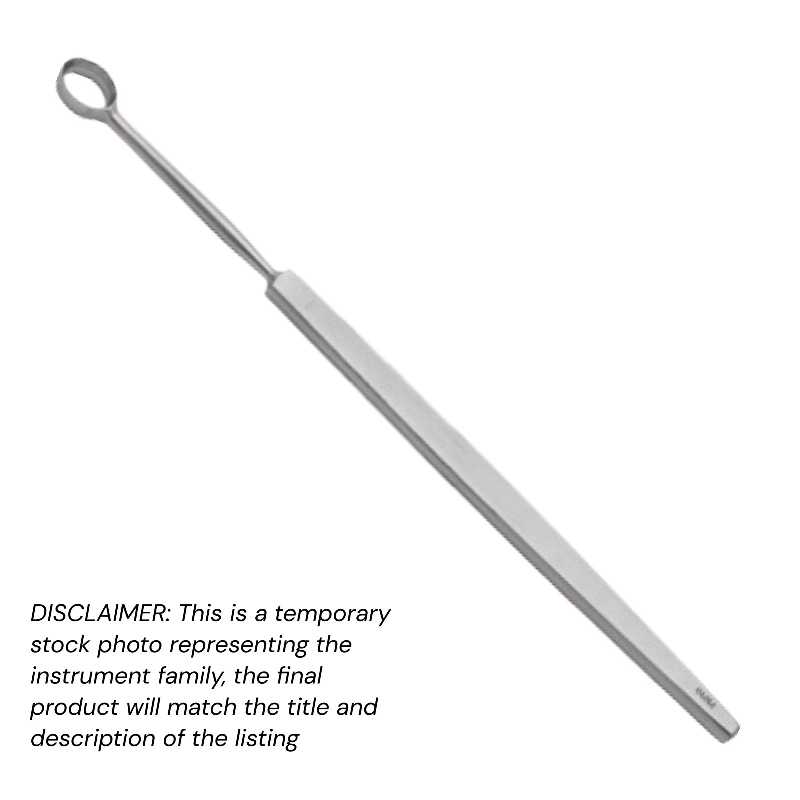 Piffard Dermal Curette, Oval Tip, 5.5", Narrow Handle, Size: 3 (6x9 mm Diam)